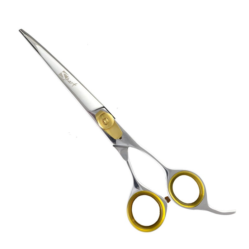 Sharf Gold Touch Pet Grooming Shear, 8.5 Inc Grooming Shear, 8.5 Inch Dog Grooming Curved Scissors for Dogs, 440 Japanese Steel Curved Shears - Image 1